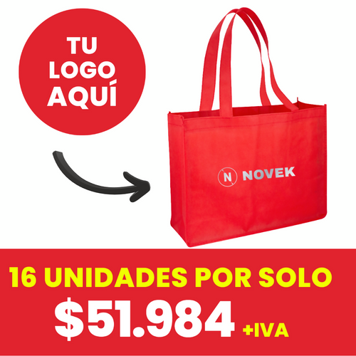 Bolsa Reutilizable Horizontal Rojo (Impresion full color)