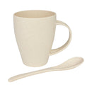 Mug De Cana De Trigo Con Cuchara 400Cc (Natural, Impresion Un Color)