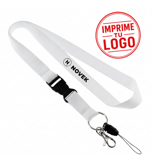 Lanyard Porta-Credencial (Blanco, Impresion Un Color+)