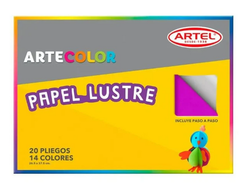 Carpeta Con Papel Lustre 20 Hojas 15 Colores