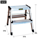 Piso Escalera Plegable 2 Peldaños Aluminio Magna