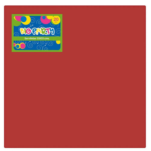 Servilletas Roja 33X33 Cm 20 Piezas