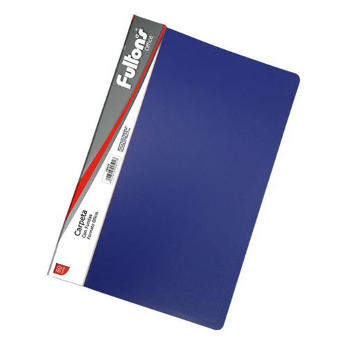 Carpeta Con Fundas Oficio Azul 60 Un