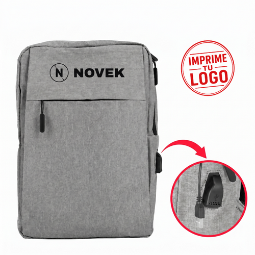 Mochila Porta-Notebook «Hope» 12L (Gris, Impresion Un Color)