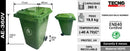 Contenedor De Basura Verde Con Ruedas 360 L Soin