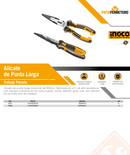 Alicate De Punta Larga Industrial 160Mm/6" Ingco Hhlnp28160