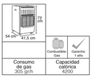 Estufa A Gas 11/15 Kg Radiacion E-4200-2 Negro