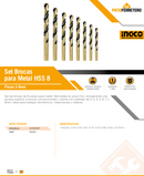 SET BROCAS PARA METAL HSS 8 PIEZAS 2-8MM INGCO AKDB0801