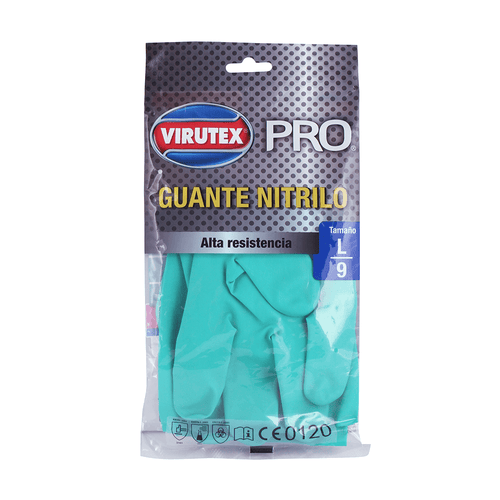 GUANTE NITRILO VERDE L VIRUTEX 
