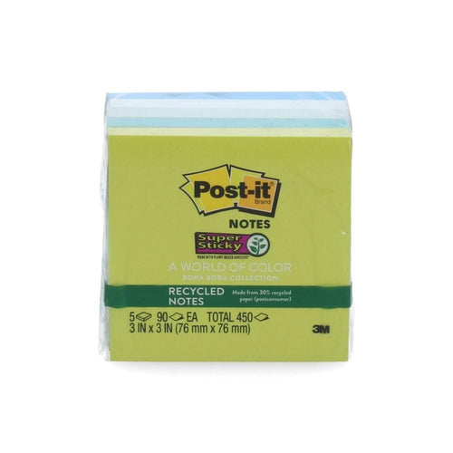 Nota Adhesiva Post-It 654 Cubo 450 Hojas 5 Colores Tropical Recicladas 3M POST IT 