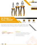 SET ALICATES 3 PIEZAS 160MM/6