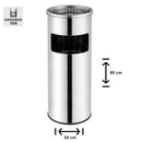 Basurero Cenicero Acero Inoxidable 18 L Soin