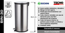 Basurero Acero Inoxidable Cierre Suave 30 L