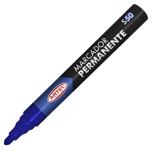 Marcador Permanente Punta Redonda S50 Azul