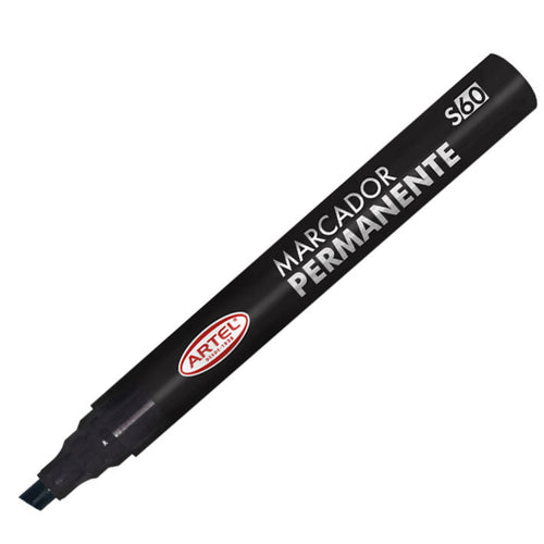 Marcador Permanente S60 Punta Biselada Negro
