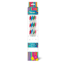 Bombilla Papel Líneas Color Surtido 12 Un