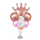 Set Pedestal 101Cm+7 Globos Corona Niña