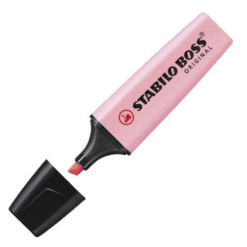 Destacador Escritorio Rosado Pastel Punta Biselada Boss