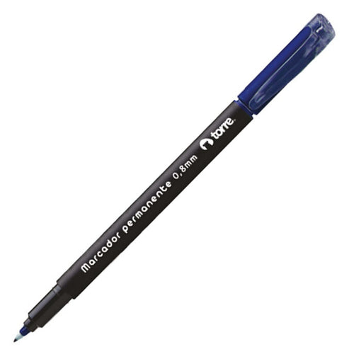 Marcador Permanente Punta Fina Azul 0.8 Mm