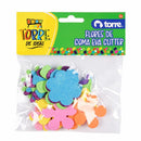 Flores Glitter Goma Eva