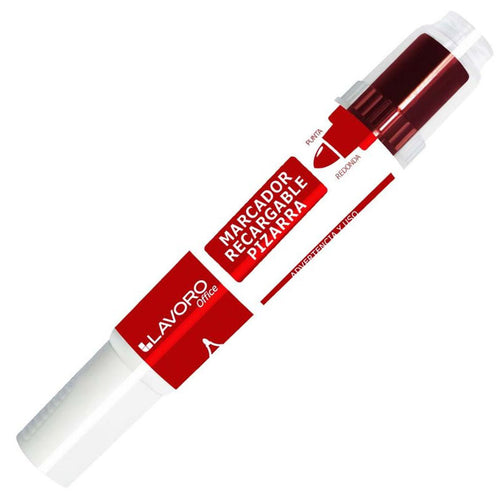 Marcador Pizarra Recargable Punta Redonda Rojo