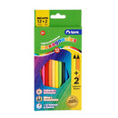 Lápices De Colores 12 Un Hexagonal + 2 Neón