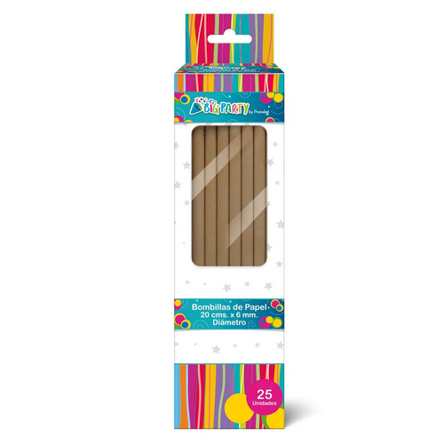 Bombilla Papel Kraft 50 Un