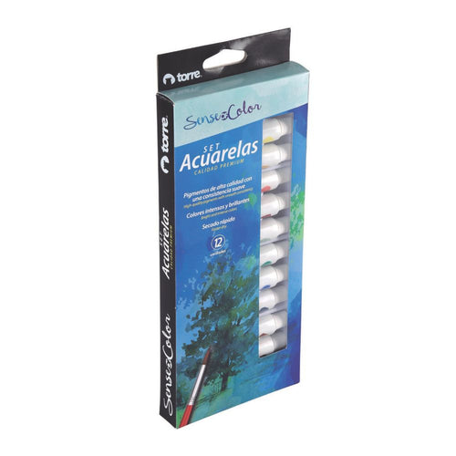 Set Acuarela En Tubos 12 Colores