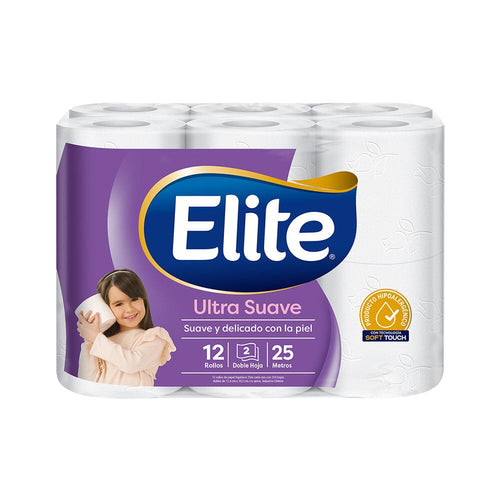 Papel Higiénico Ultra Doble Hoja 25 mt x12 ELITE 