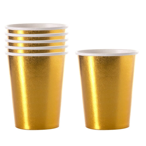 Vaso Carton 7 Oz Dorado Metallico X7 FIESTAMANIA