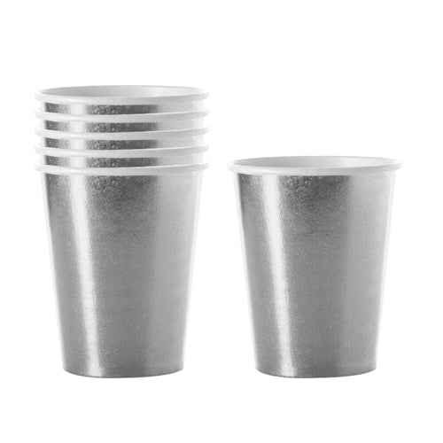 Vaso Carton 7 Oz Plateado Matallico X7 FIESTAMANIA