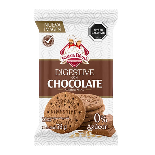 GALLETA DIGESTIVE SIN AZUCAR CHOCO 39 GR NUTRABIEN 
