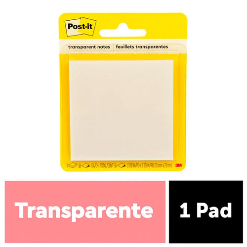 Nota Adhesiva 73 X 73 mm 36 Hojas Transparente POST IT 