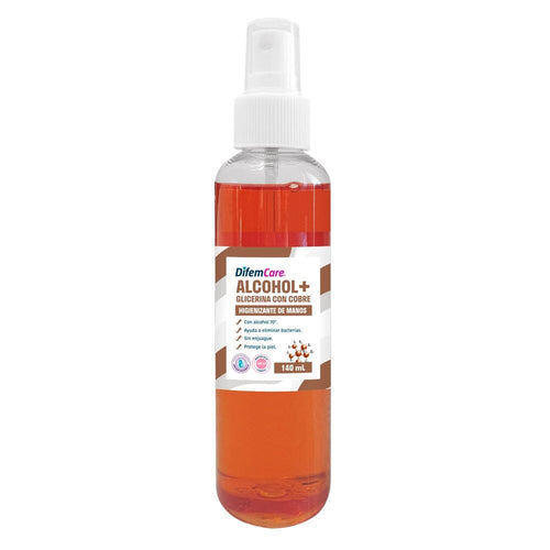 Alcohol Líquido Spray Glicerina Cobre 140 Ml CUIDADO PERSONAL Y SALUD DIFEM CARE 
