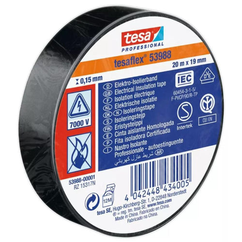 Tesaflex Cinta Aisladora Eléctrica Prof Negra 2