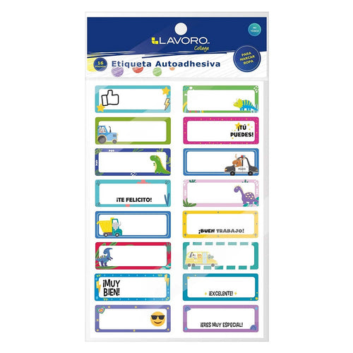 Etiqueta Para Marcar Ropa Con Diseno De 63X23Mm 16 Unidades