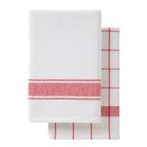 Paño Cocina Tela 45X70 Blanco-Rojo SECOWASH