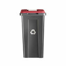 Basurero Reciclaje Gris Tapa Roja 50 Litros WENCO