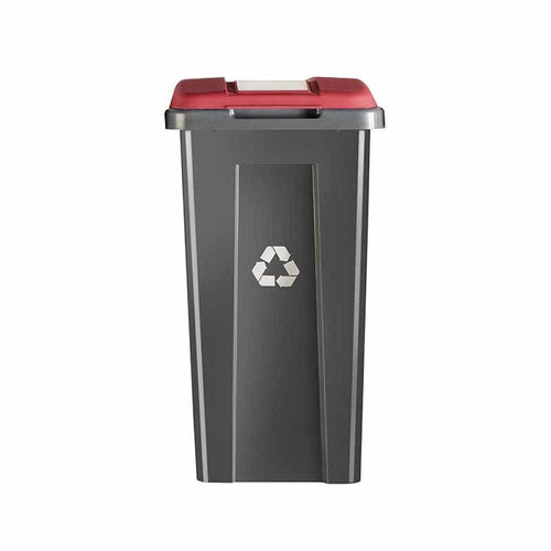 Basurero Reciclaje Gris Tapa Roja 50 Litros WENCO