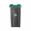 Basurero Reciclaje Gris Tapa Verde 50 Litros WENCO