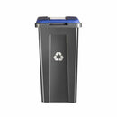 Basurero Reciclaje Gris Tapa Azul 50 Litros WENCO