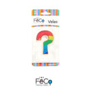 Vela Arcoiris Numeral ? X 1 Un FECO