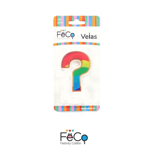 Vela Arcoiris Numeral ? X 1 Un FECO