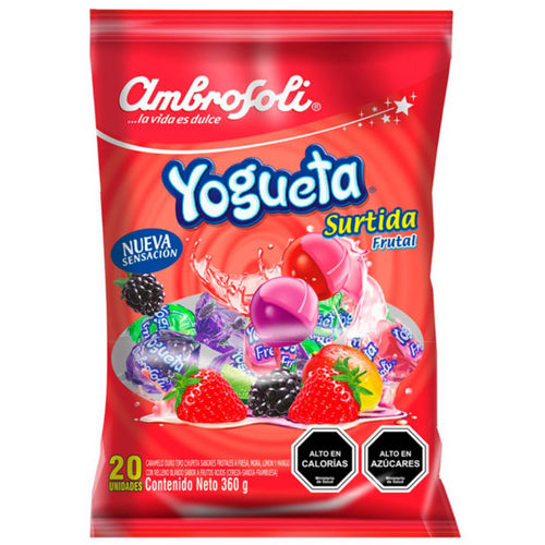 Paleta Yogueta Surtida Frutal Bolsa De 20 Unidades De 17 Gramos
