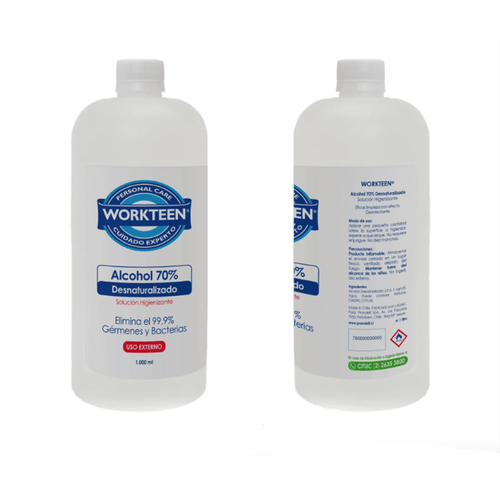 Alcohol Desnaturalizado 70% 1 Lt WORKTEEN