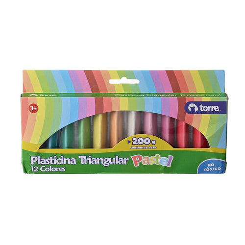 Plasticina Triangular Pastel 12 Un TORRE