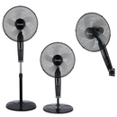 Ventilador Negro Sobremesa, Pedestal Y Muro 16" Kv-3 En 1