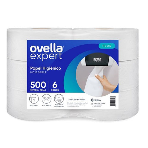 Papel Higienico Hoja Simple 6 Unidades De 500 Metros