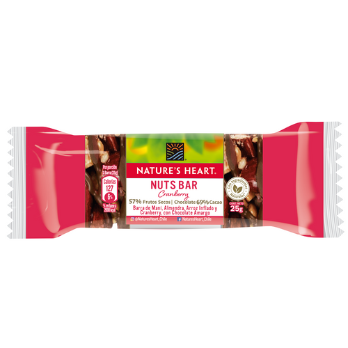 Barra Nuts Bar Cranberry De 25 Gramos