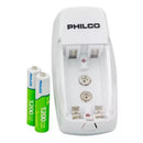 Cargador De Pilas Recargables  AA/AAA/9V +2 Pilas AAA
